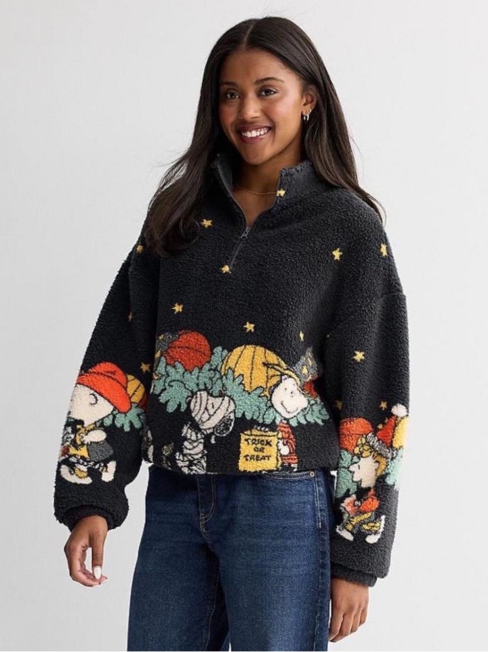 Peanuts The Great Pumpkin Quarter-Zip Sherpa